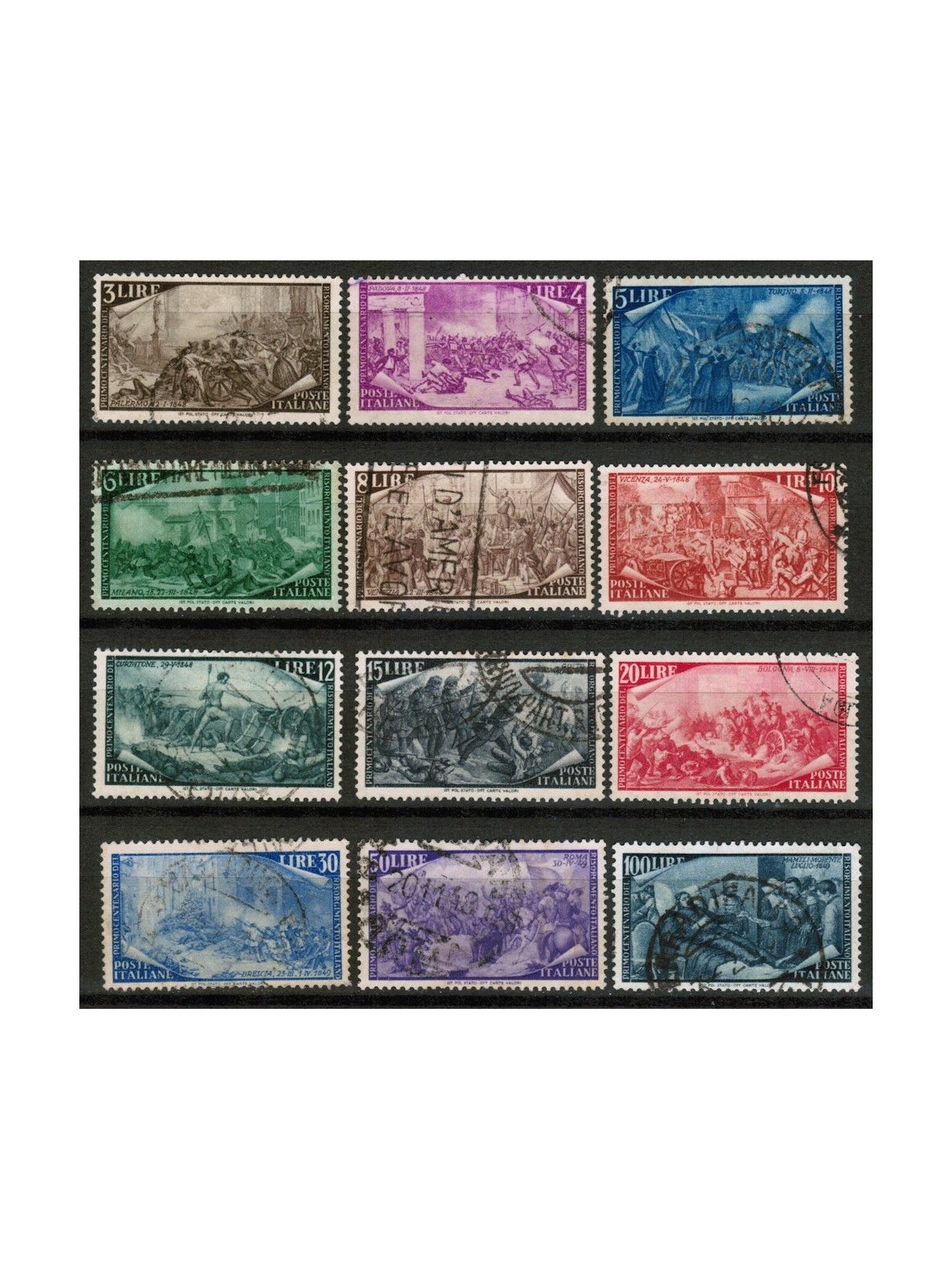 ITALIA 1948 Centenario del Risorgimento 12v us