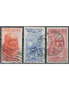 ITALIA 1952 Leonardo da Vinci 3v us