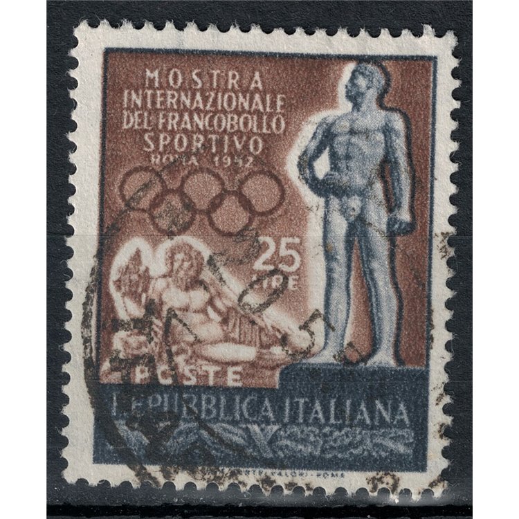 ITALIA 1952 Mostra del francobollo sportivo us