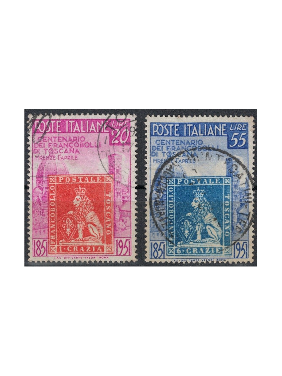 ITALIA 1951 Granducato di Toscana 2v us