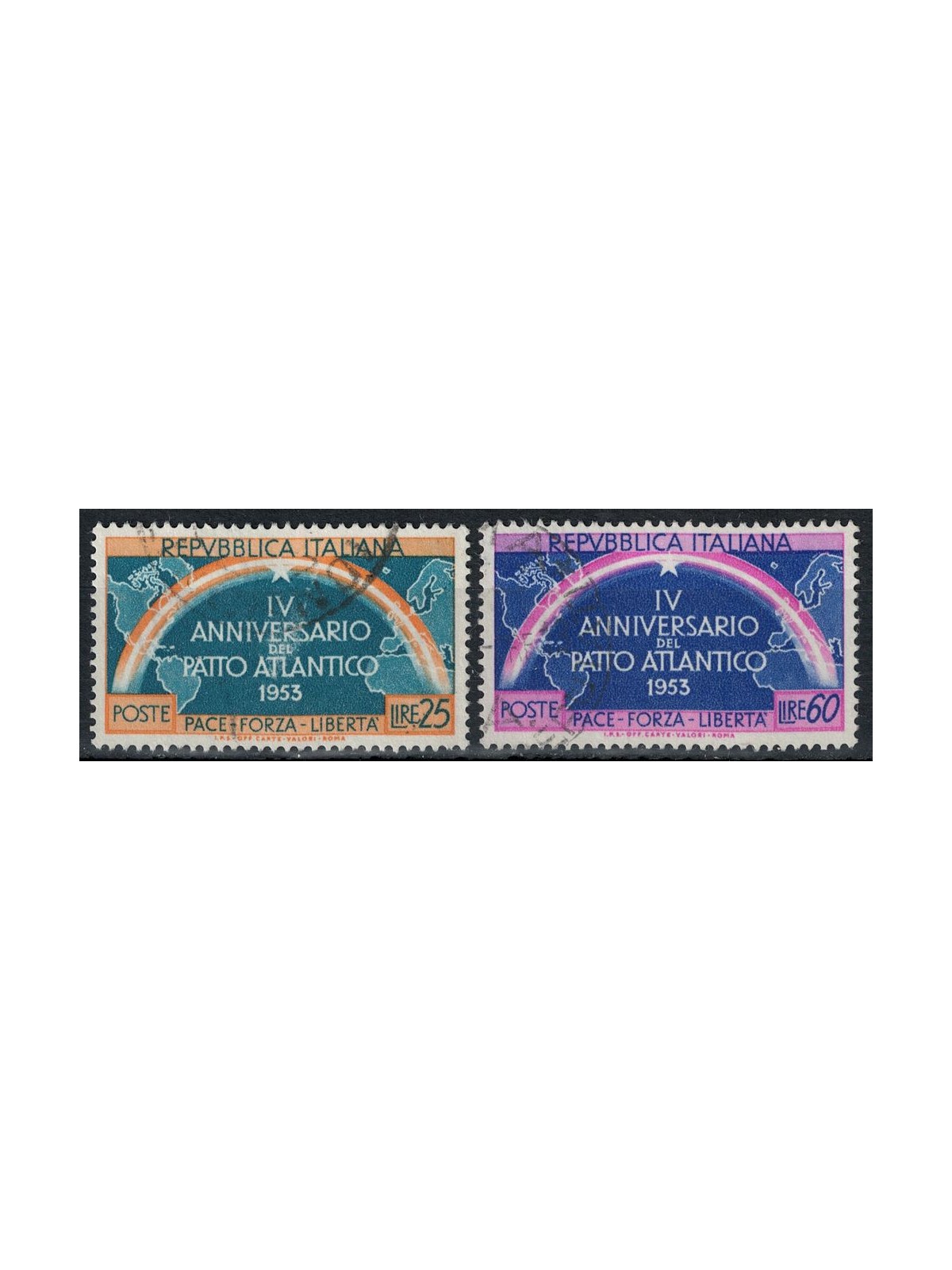 ITALIA 1953 Patto Atlantico 2v us