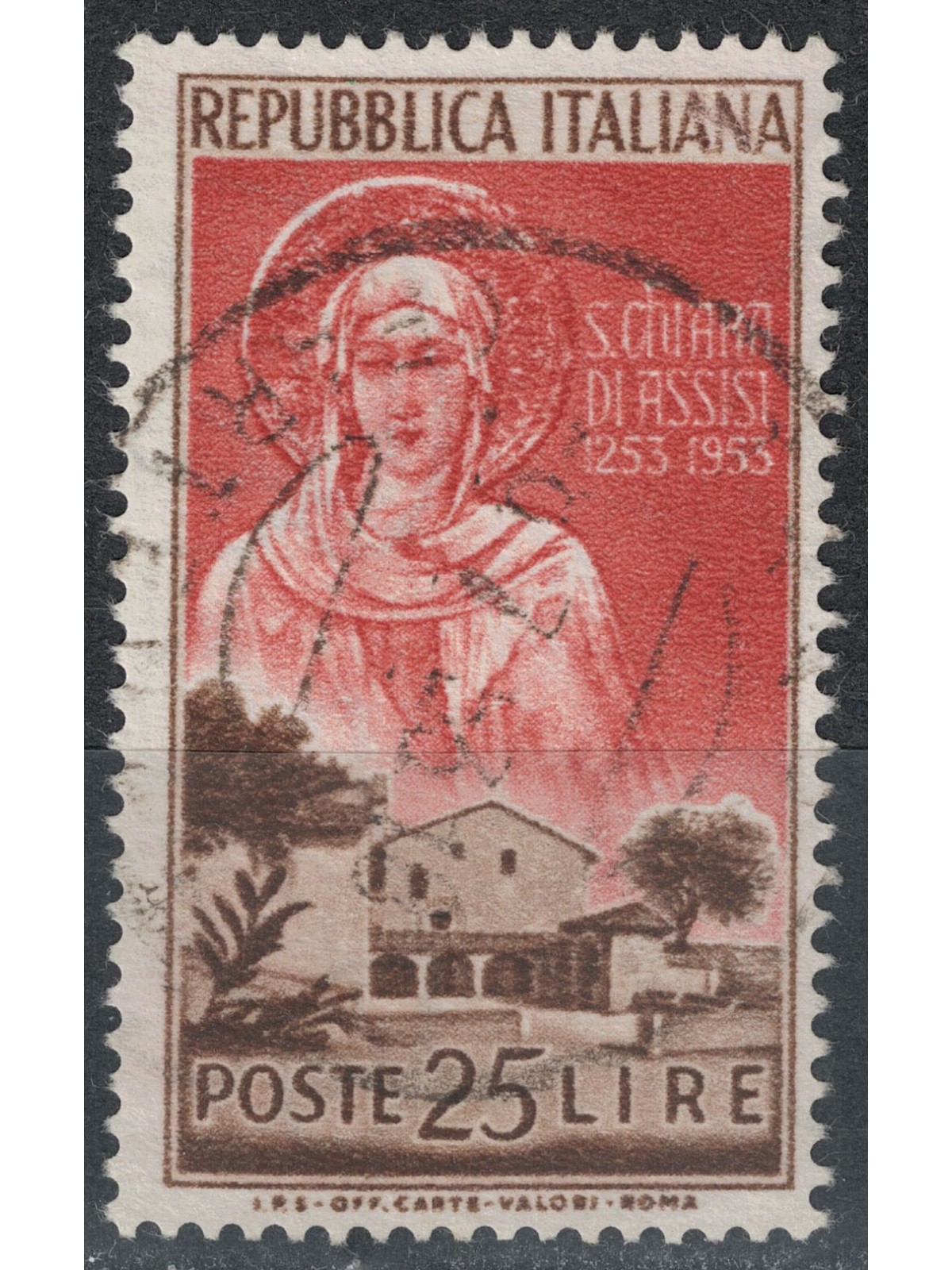 ITALY 1953 Saint Clare of Assisi used
