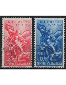 ITALY 1954 Interpol 2v used