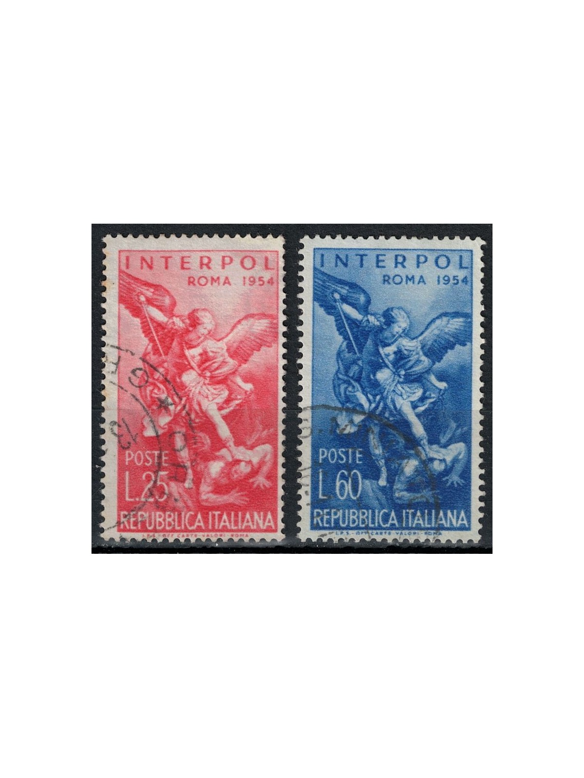 ITALY 1954 Interpol 2v used