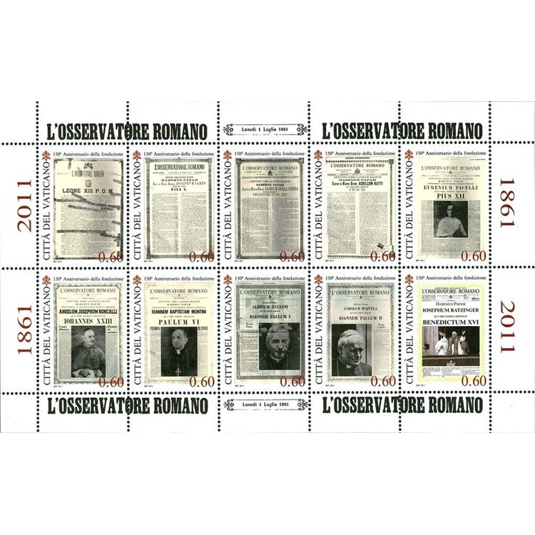 VATICANO 2011 L'Osservatore Romano BF MNH**