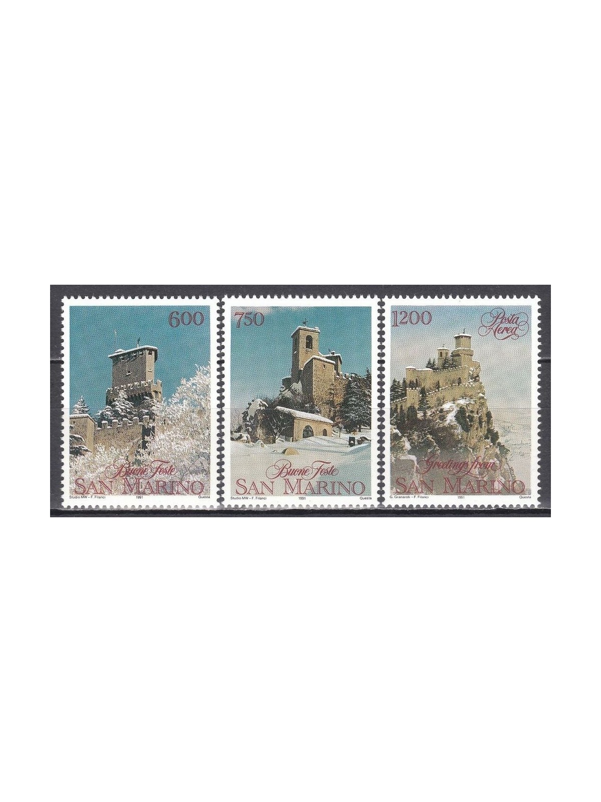SAN MARINO 1991 Natale 3v MNH**