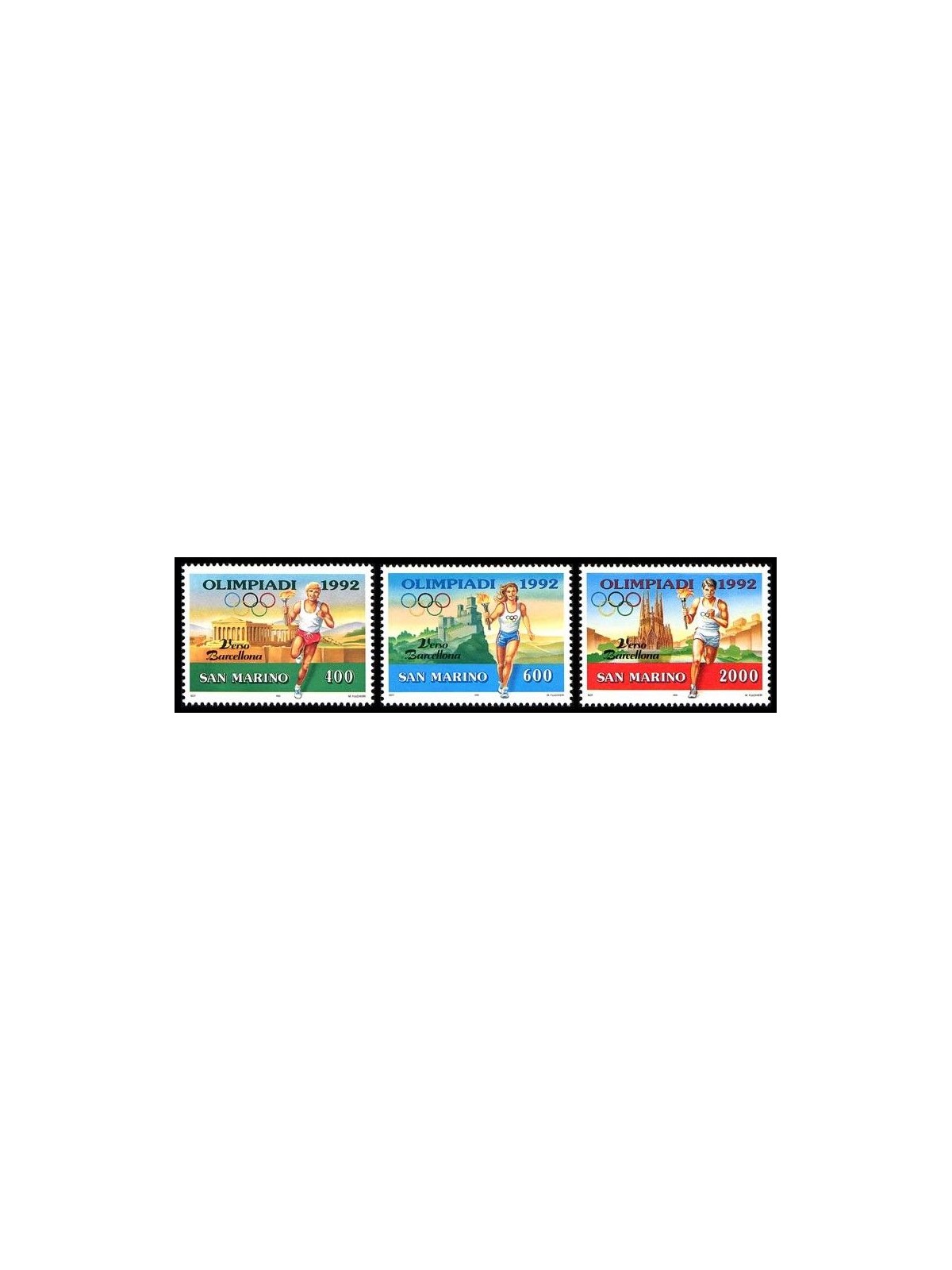 SAN MARINO 1991 Pre-Olympic 3v MNH**