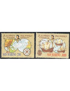 SAN MARINO 1991 Celebrazioni Colombiane 2v MNH**