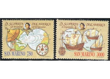 SAN MARINO 1991 Colombian celebrations 2v MNH**