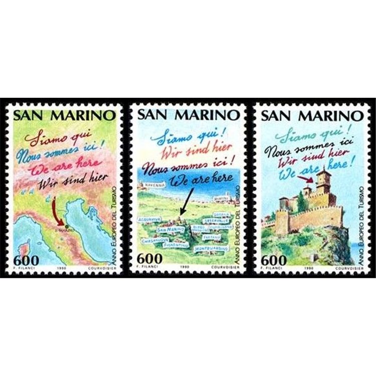 SAN MARINO 1990 Anno europeo del turismo 3v MNH**
