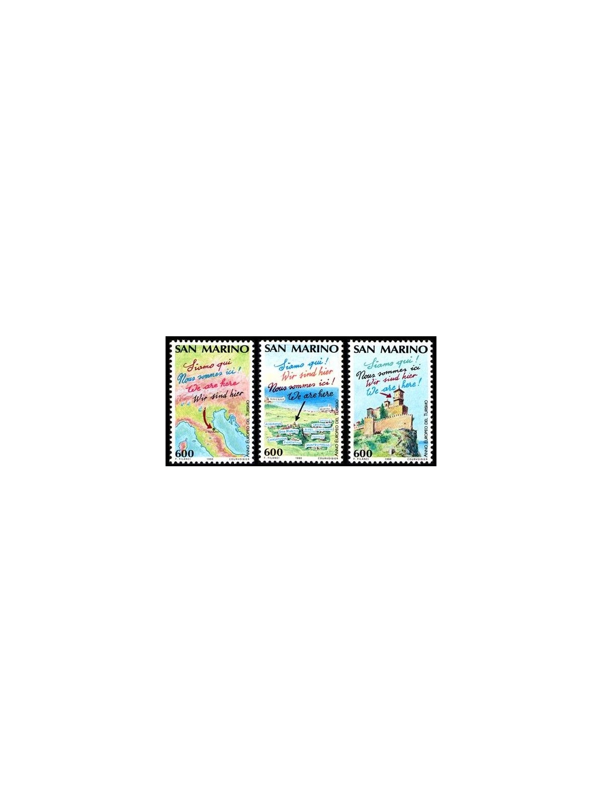SAN MARINO 1990 Anno europeo del turismo 3v MNH**