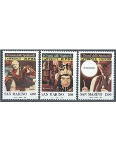 SAN MARINO 1990 I grandi dello spettacolo 3v MNH**