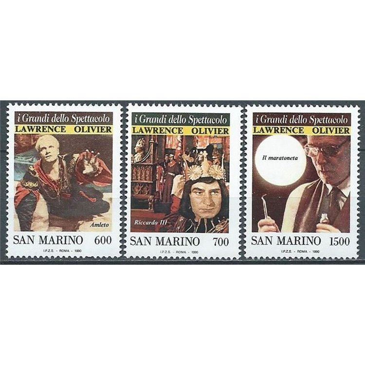 SAN MARINO 1990 The greats of entertainment 3v MNH**