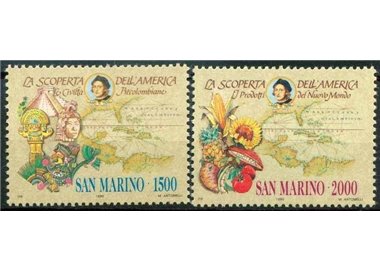 SAN MARINO 1990 Colombian Celebrations 2v MNH**