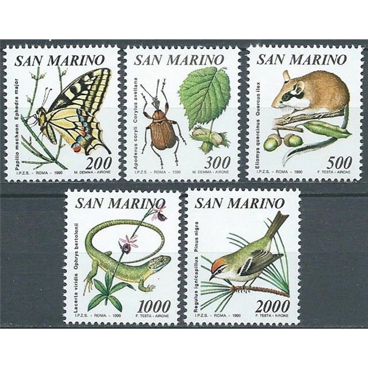 SAN MARINO 1990 Flora e fauna 5v MNH**