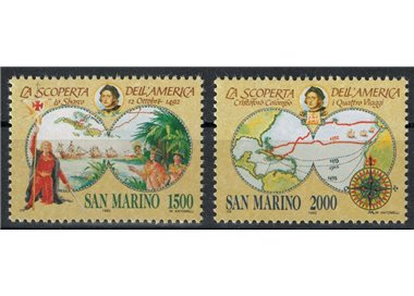 SAN MARINO 1992 Colombian celebrations 2v MNH**