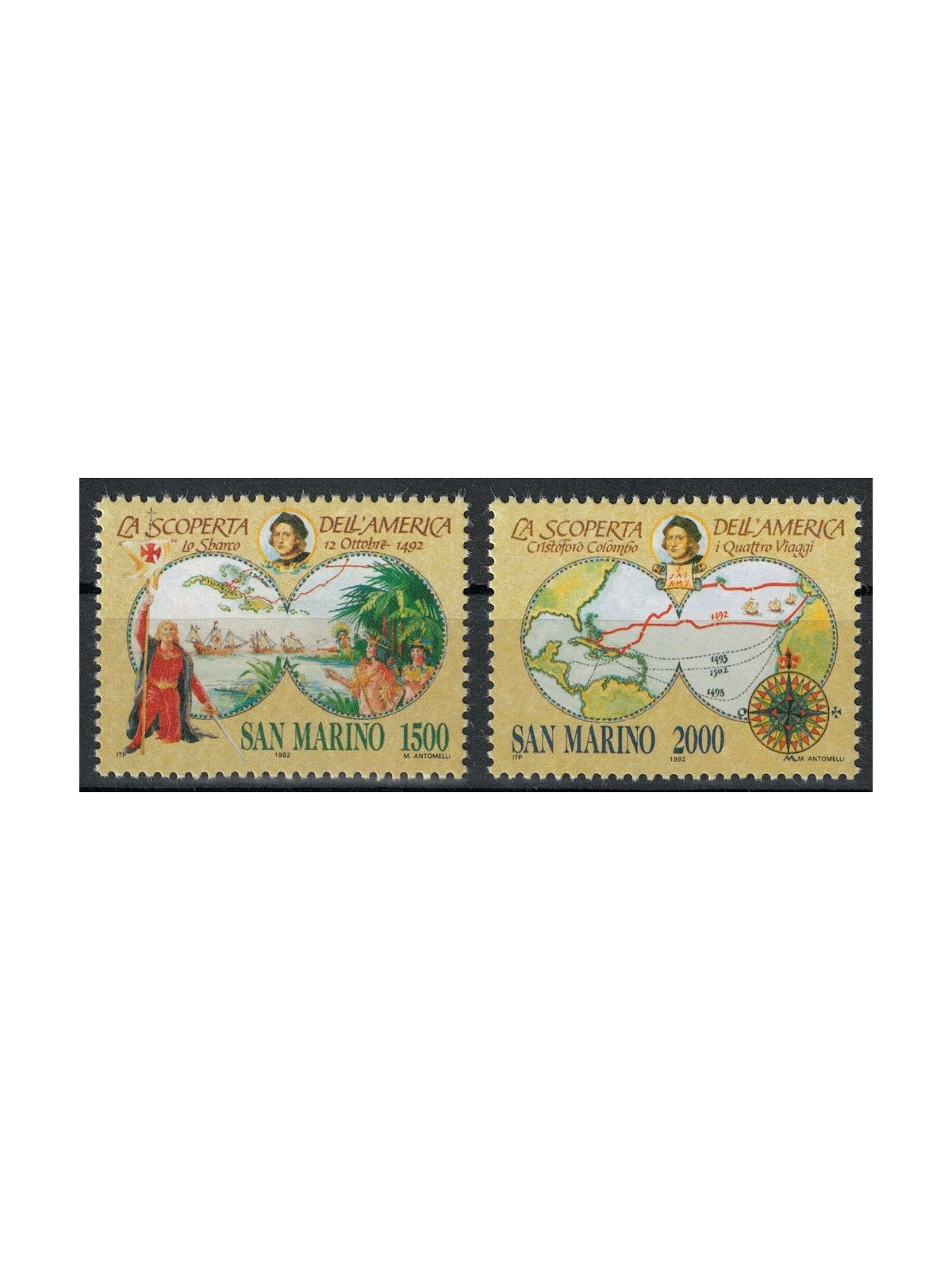 SAN MARINO 1992 Colombian celebrations 2v MNH**
