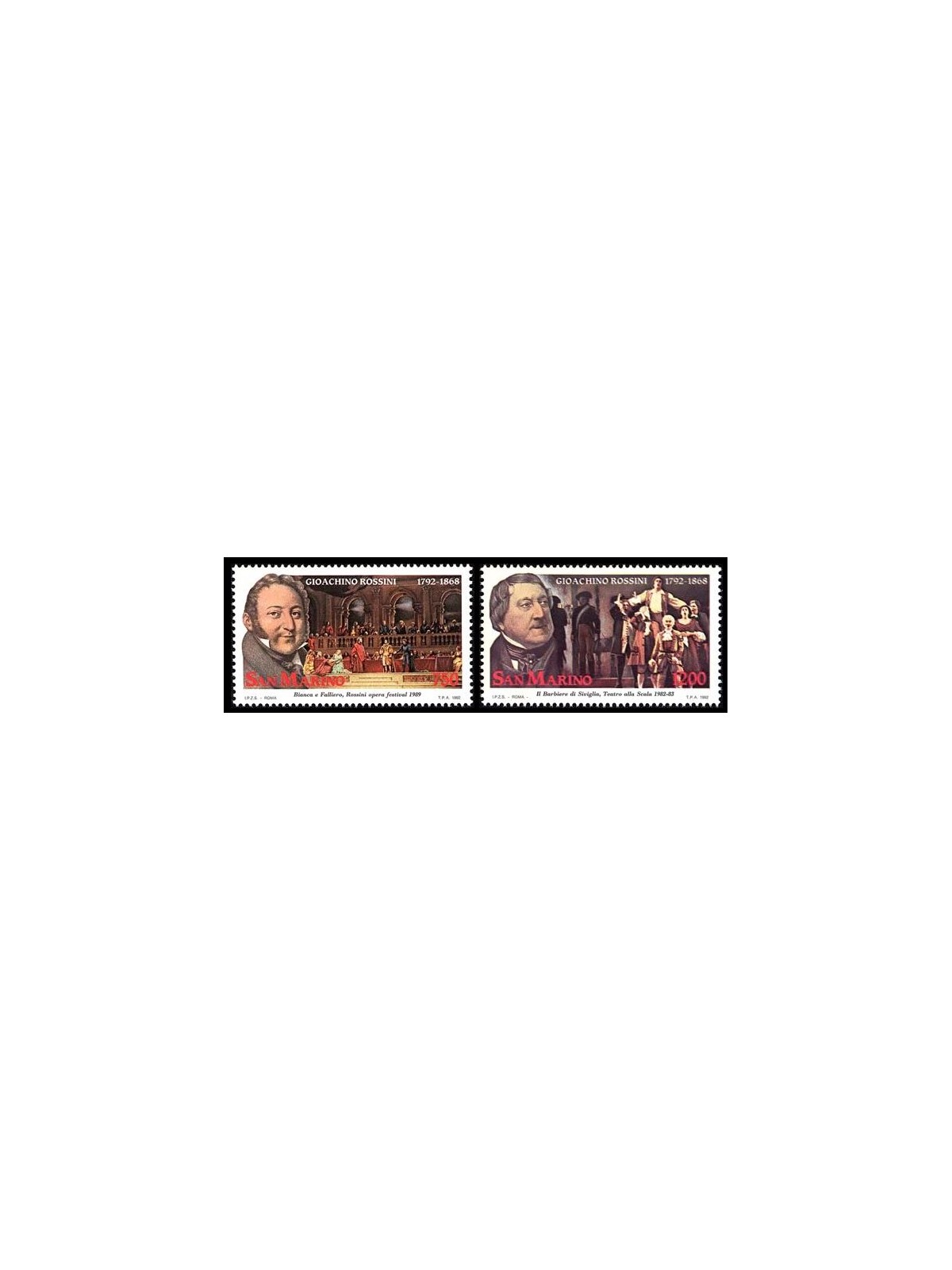 SAN MARINO 1992 Gioachino Rossini 2v MNH**