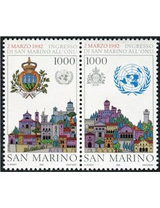 SAN MARINO 1992 San Marino's entry into the UN 2v MNH**