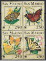 SAN MARINO 1993 WWF, butterflies 4v MNH**