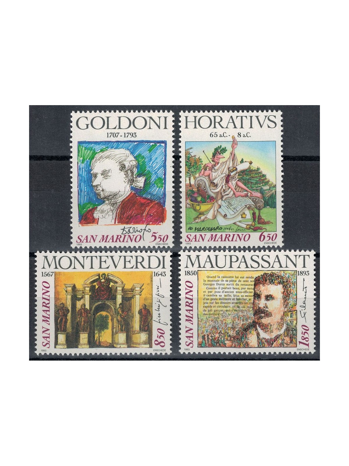 SAN MARINO 1993 Celebrazioni d'autore 4v MNH**