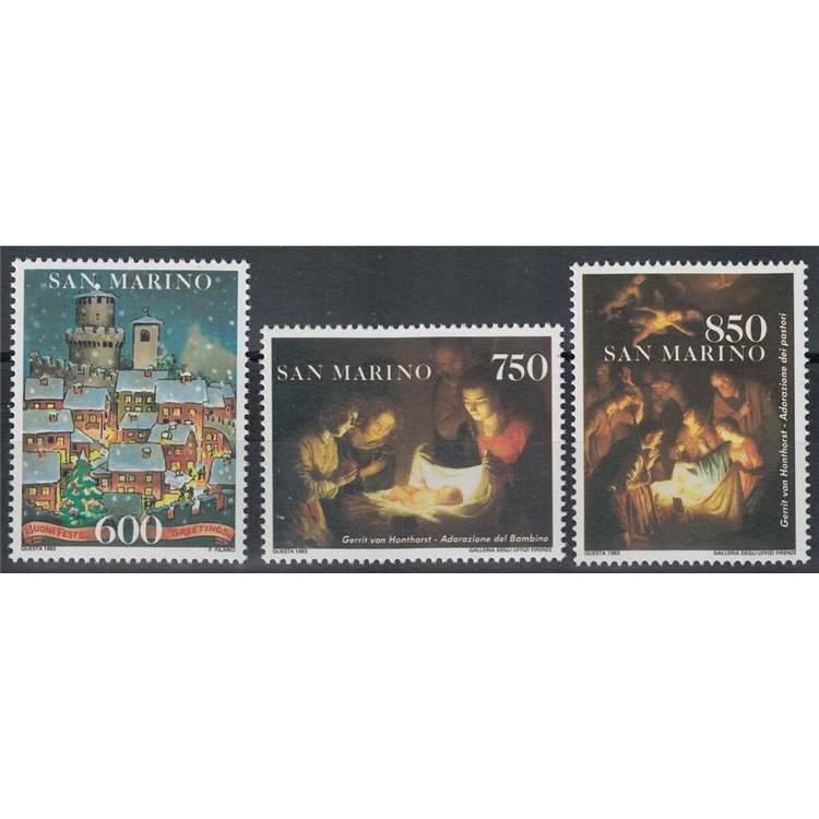 SAN MARINO 1993 Natale 3v MNH**