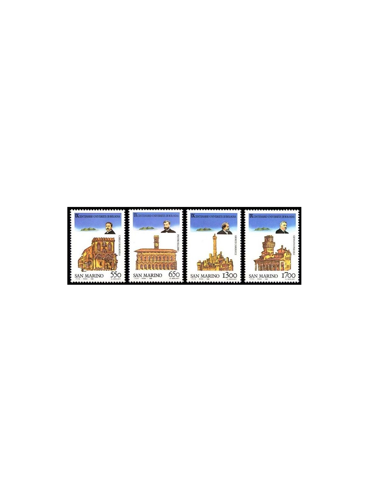 SAN MARINO 1988 University of Bologna 4v MNH**