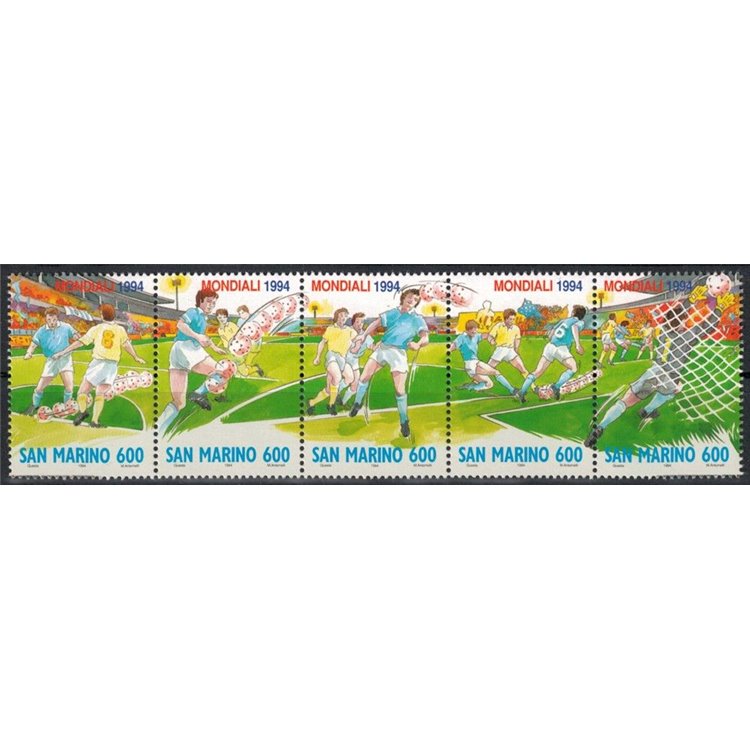 SAN MARINO 1994 Campionati mondiali di calcio 5v MNH**