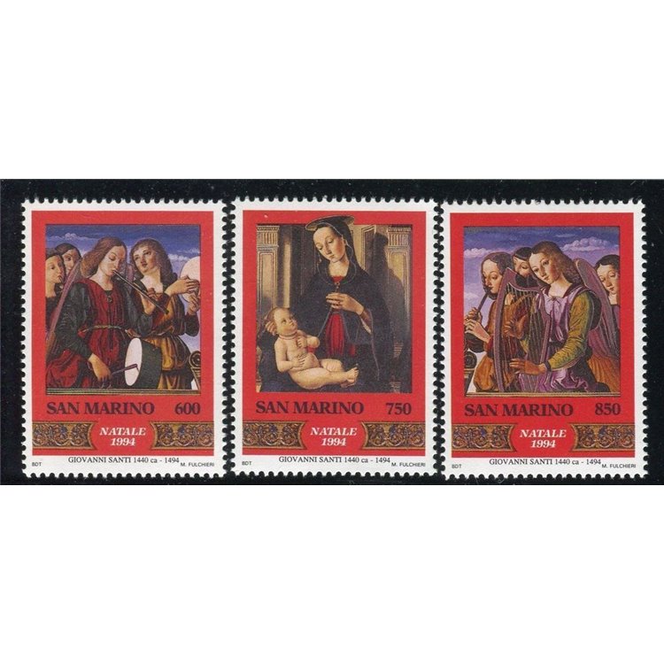 SAN MARINO 1994 Natale 3v MNH**