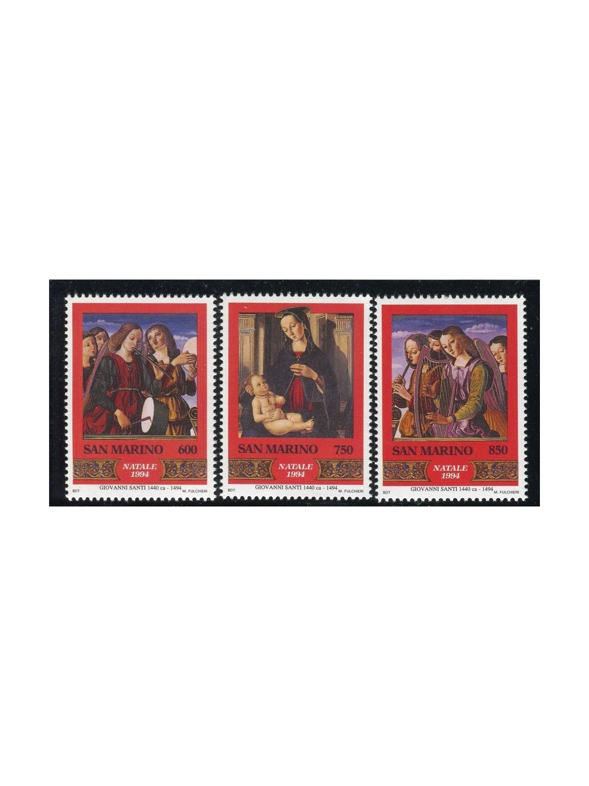 SAN MARINO 1994 Christmas 3v MNH**