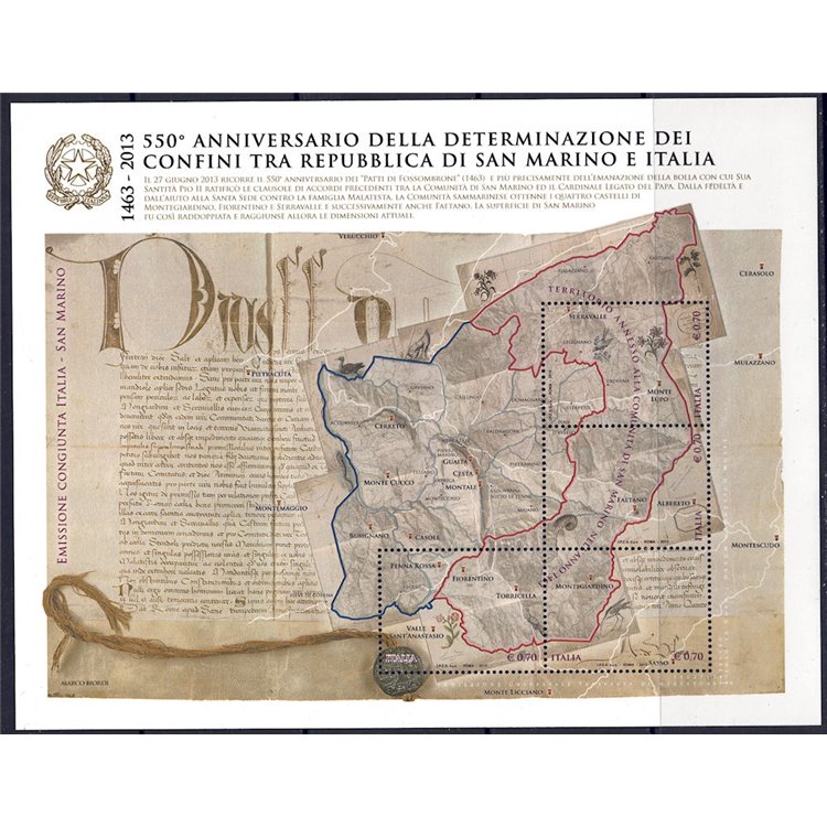ITALIA 2013 Determinazione dei confini BF MNH**