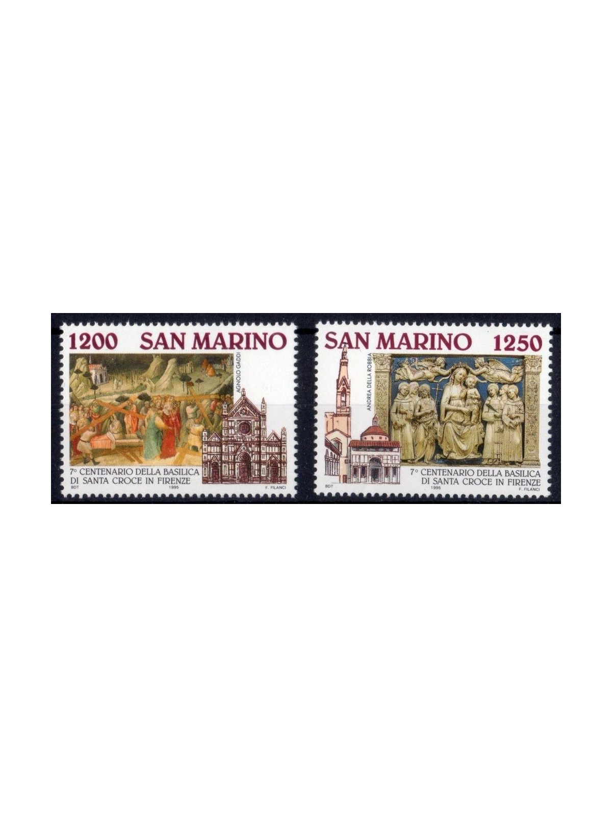 SAN MARINO 1995 Basilica of Santa Croce 2v MNH**