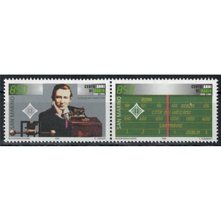 SAN MARINO 1995 Centenario della radio 2v MNH**