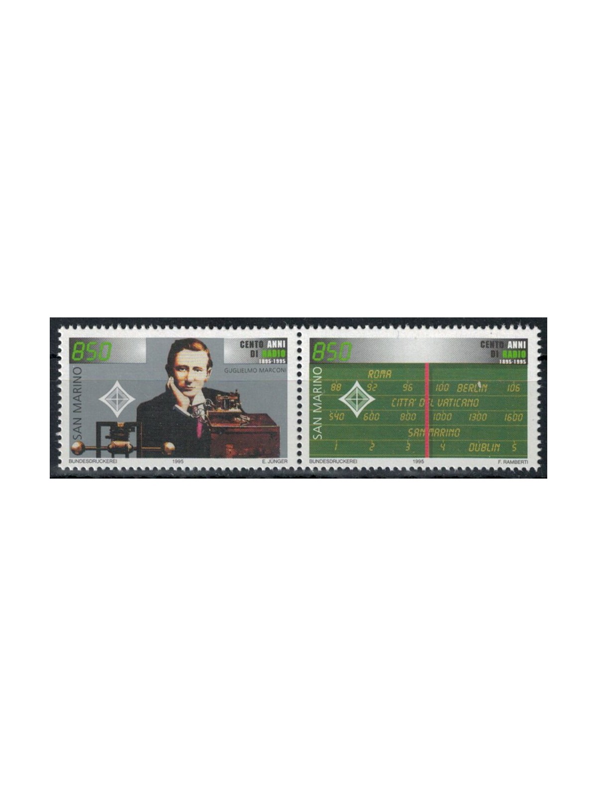SAN MARINO 1995 Centenary of radio 2v MNH**