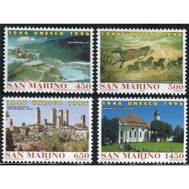 SAN MARINO 1996 Anniversario dell'Unesco 4v MNH**