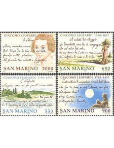 SAN MARINO 1998 Giacomo Leopardi 4v MNH**