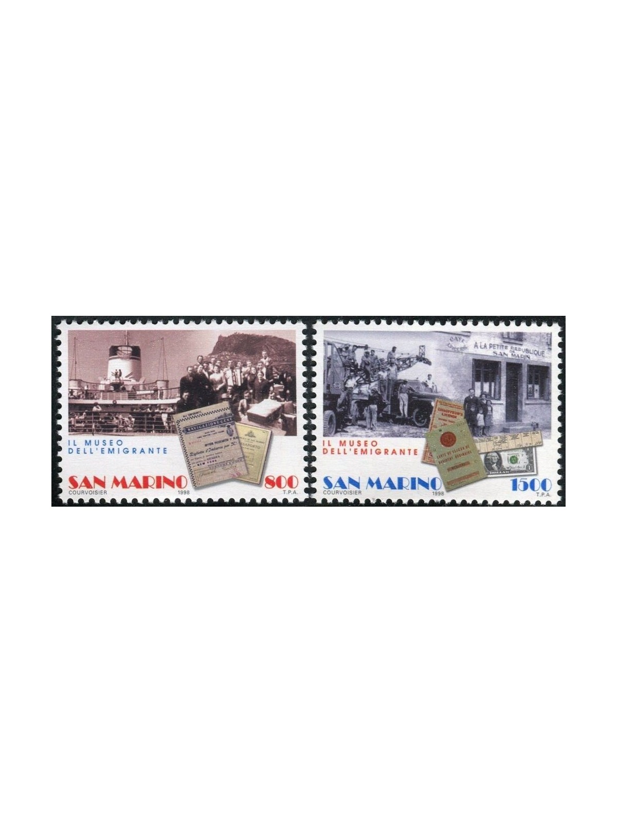 SAN MARINO 1998 Emigration 2v MNH**