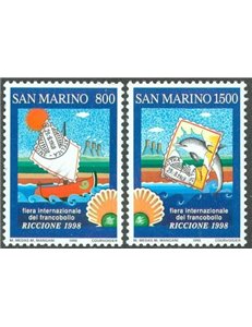 SAN MARINO 1998 Fiera del francobollo 2v MNH**
