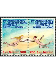 SAN MARINO 1998 Human Rights Day 2v MNH**