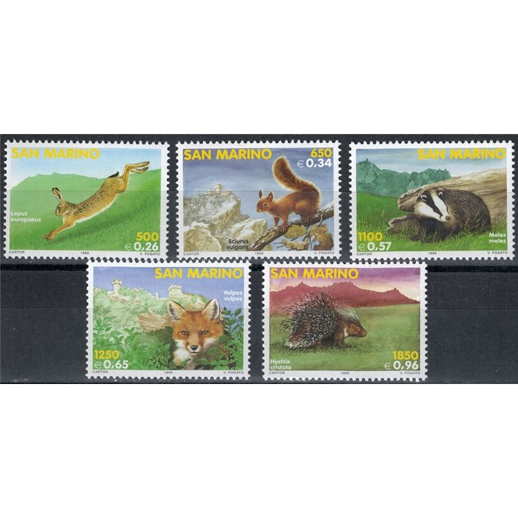 SAN MARINO 1999 Fauna of San Marino 5v MNH**