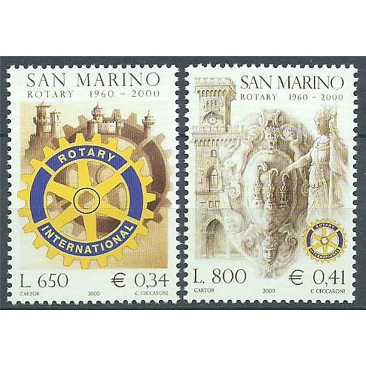 SAN MARINO 2000 Rotary Club of San Marino 2v MNH**