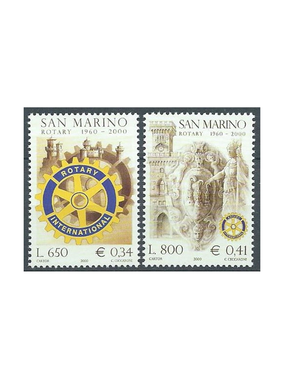 SAN MARINO 2000 Rotary Club of San Marino 2v MNH**