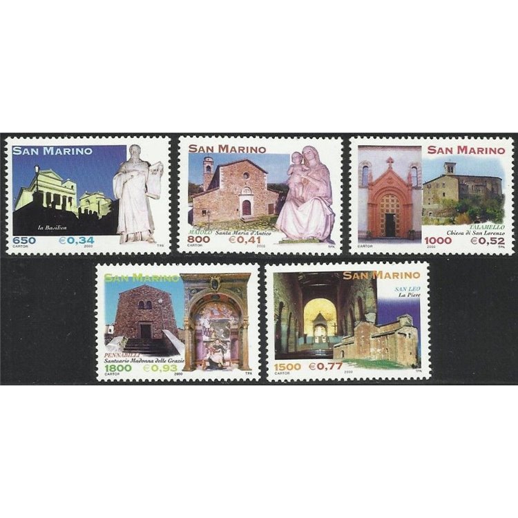 SAN MARINO 2000 Arte del Montefeltro 5v MNH**