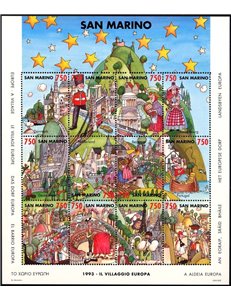 SAN MARINO 1993 Il villaggio Europa BF MNH**