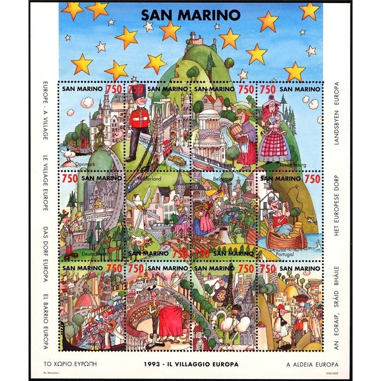 SAN MARINO 1993 Il villaggio Europa BF MNH**