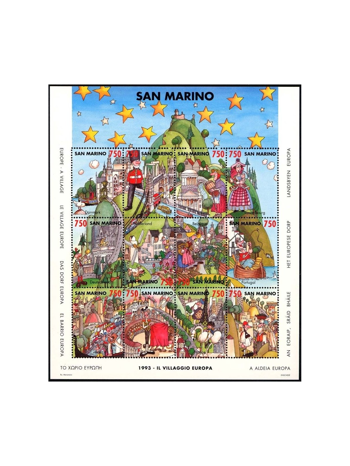 SAN MARINO 1993 The European village s/s MNH**