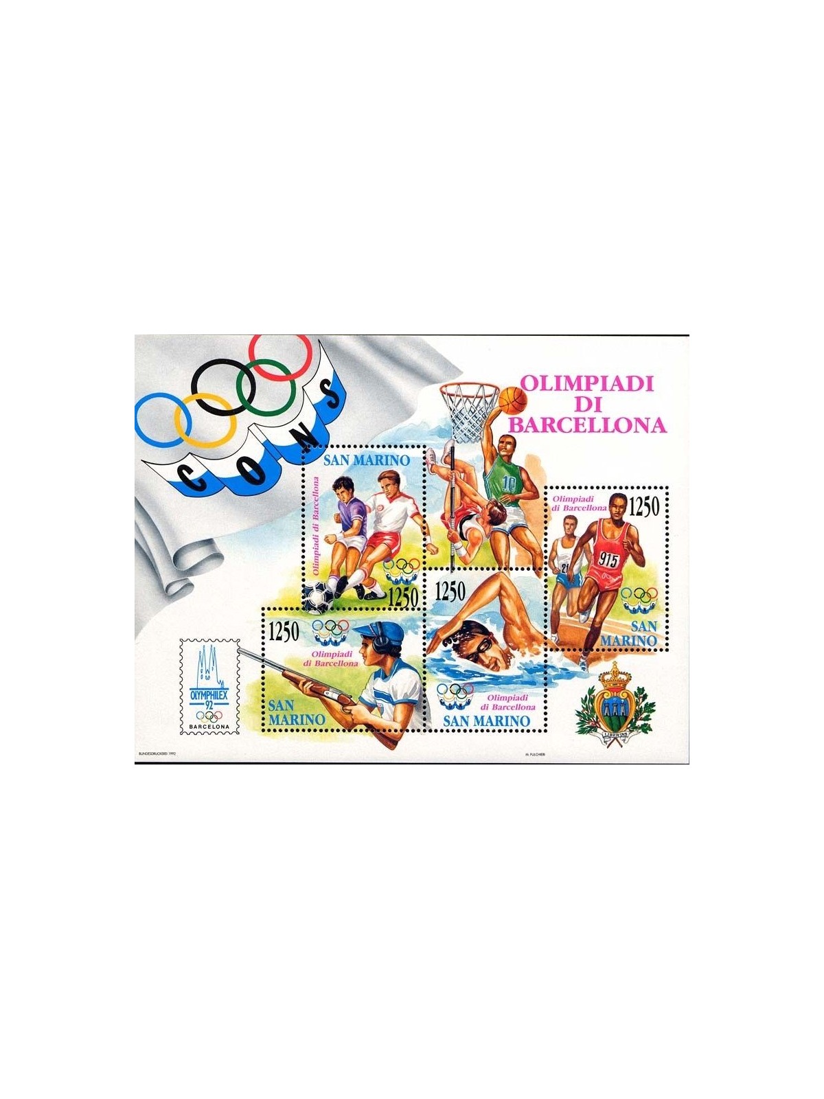 SAN MARINO 1992 Olimpiadi di Barcellona BF MNH**