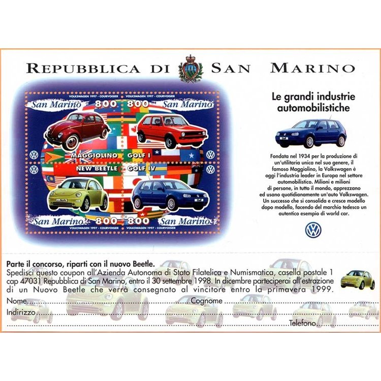 SAN MARINO 1997 Volkswagen s/s MNH**