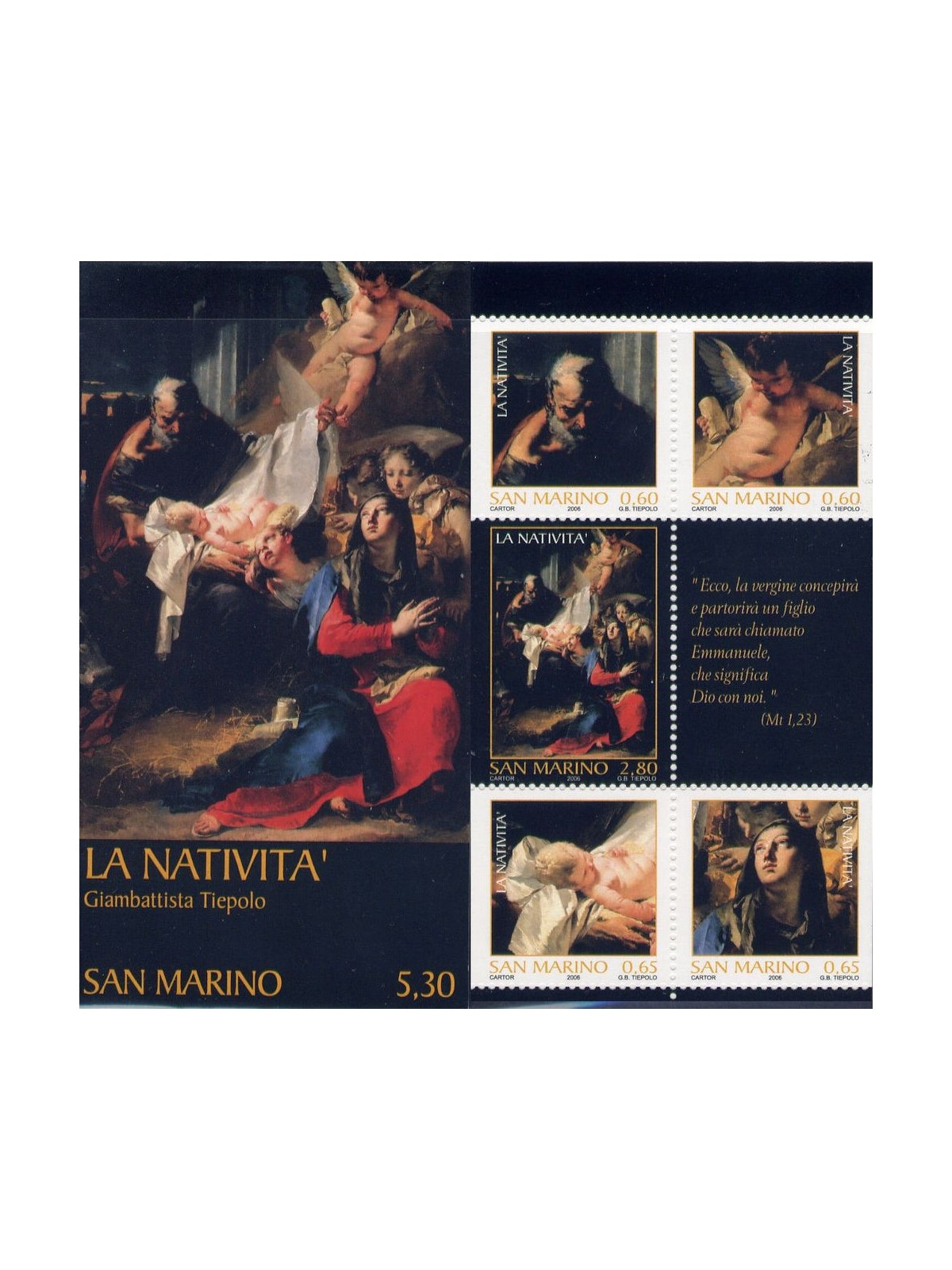 SAN MARINO 2006 Christmas booklet MNH**