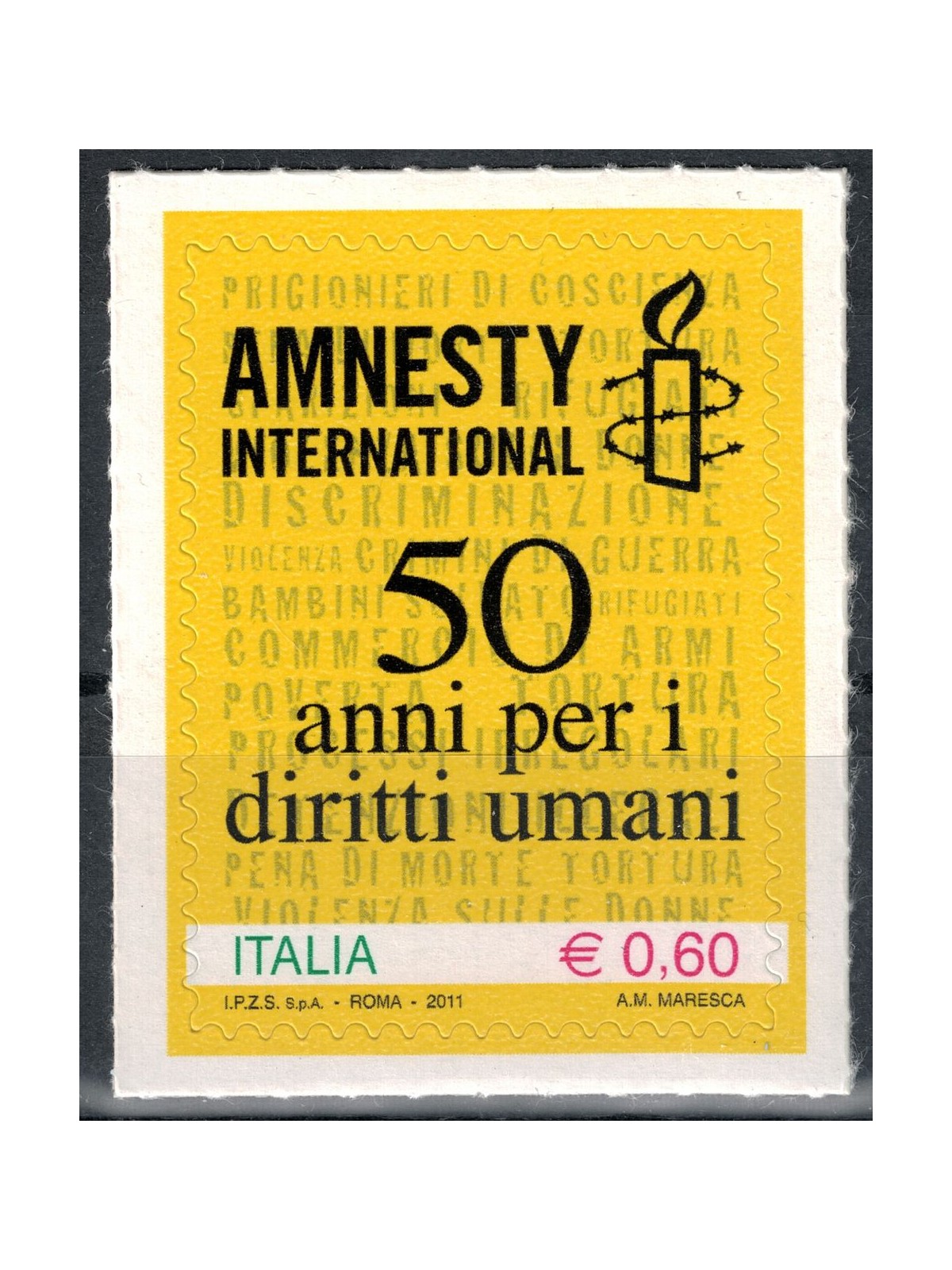 ITALIA 2011 Amnesty international MNH**